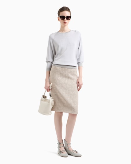 Armani Falda En Tweed De Lúrex