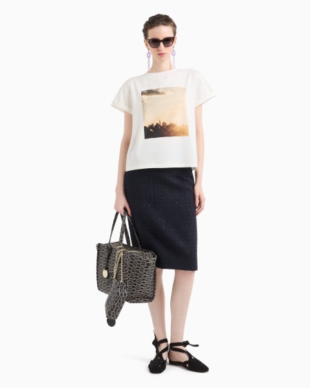 Armani Falda En Tweed De Lúrex