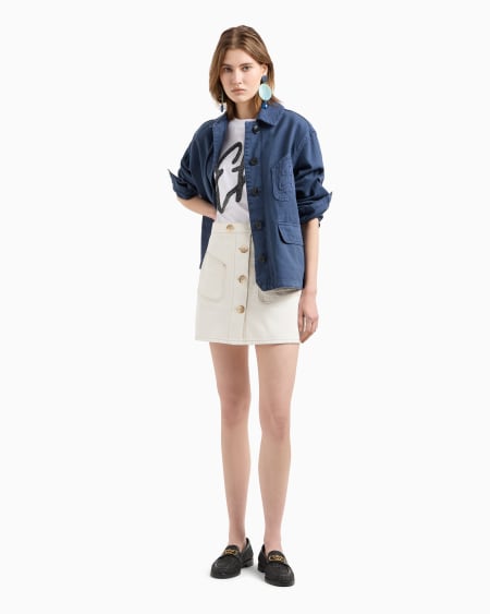 Armani Falda Pantalón De Dril De Algodón