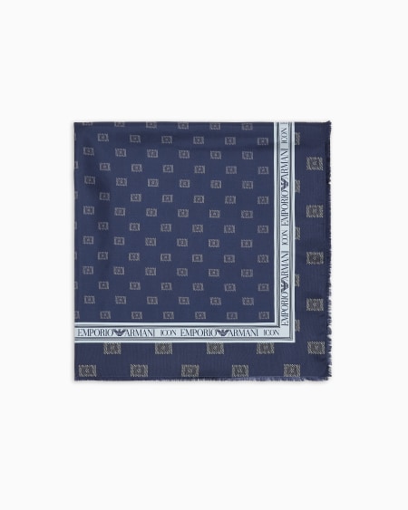 Armani Fular de seda con estampado Icon