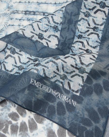 Armani Fular En Mezcla De Modal Y Lino Estampado