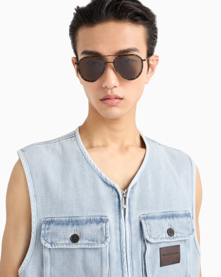 Armani Gafas De Sol Estilo Piloto Para Hombre