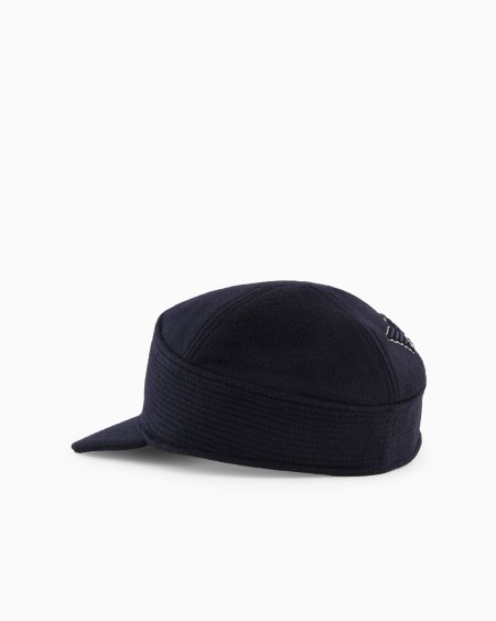 Armani Gorra En Paño De Lana Con Logotipo Bordado