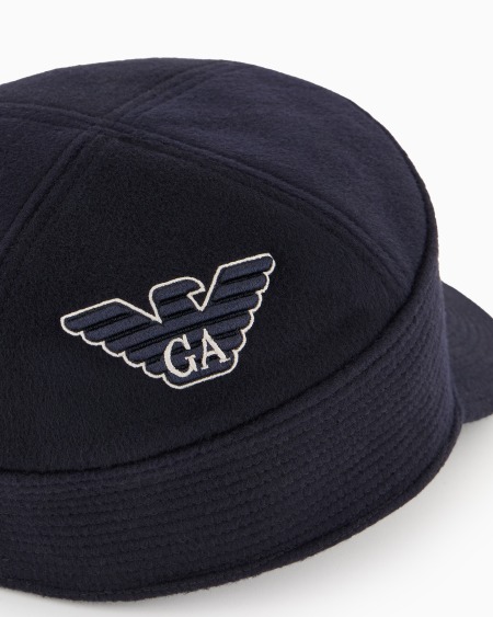 Armani Gorra En Paño De Lana Con Logotipo Bordado