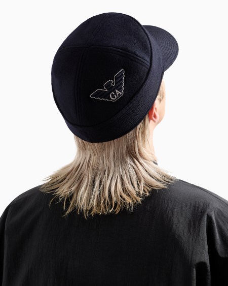 Armani Gorra En Paño De Lana Con Logotipo Bordado