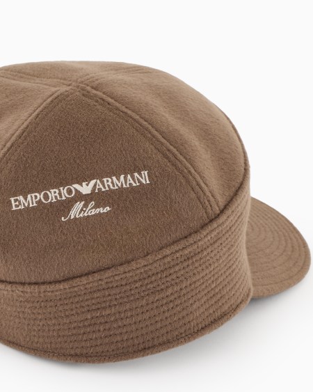 Armani Gorra En Paño De Lana Con Logotipo Bordado