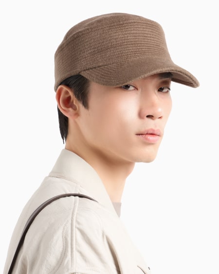 Armani Gorra En Paño De Lana Con Logotipo Bordado