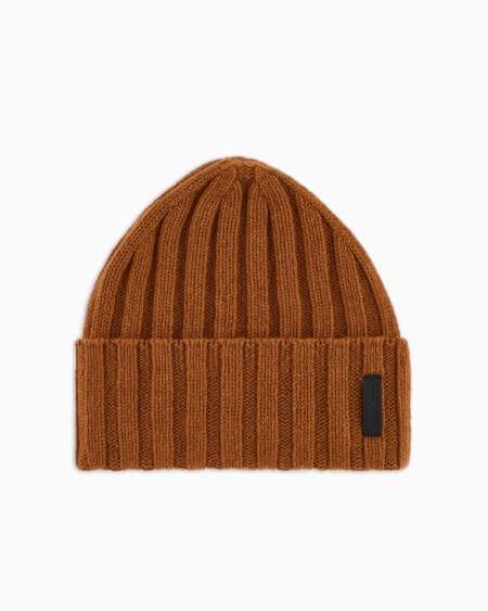 Armani Gorro de cachemira pura acanalada