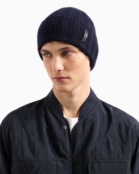 Armani Gorro De Cachemira Pura Acanalada