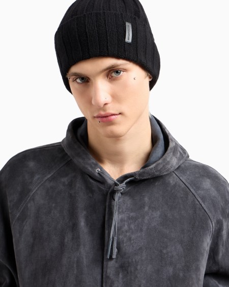 Armani Gorro De Cachemira Pura Acanalada