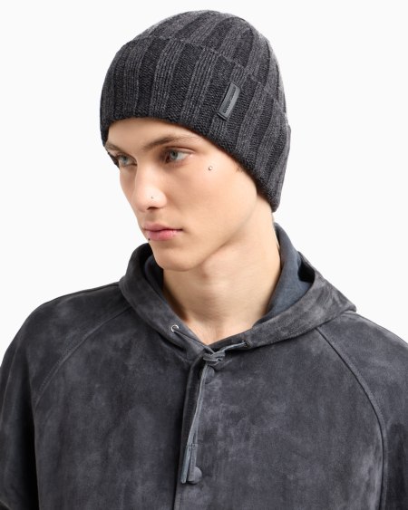 Armani Gorro De Cachemira Pura Acanalada