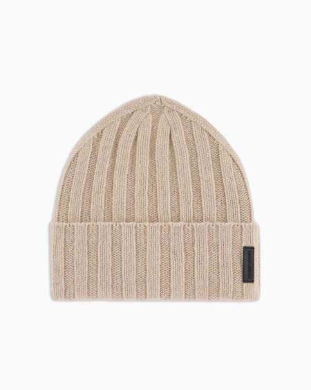 Armani Gorro de cachemira pura acanalada