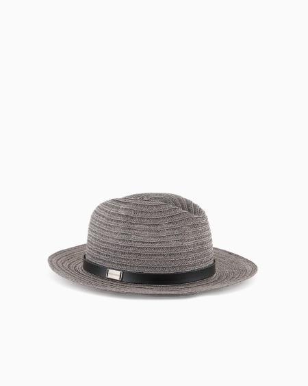 Armani Gorro de cáñamo trenzado con cinta