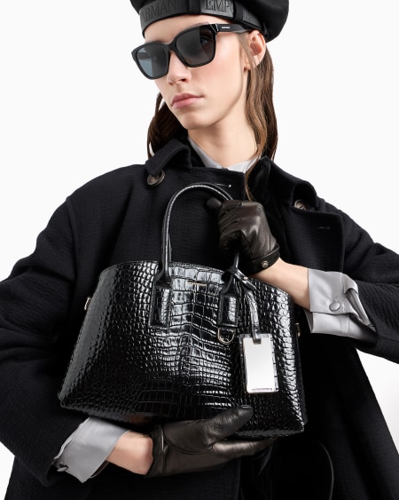 Armani Guantes De Napa Con Borde De Ante