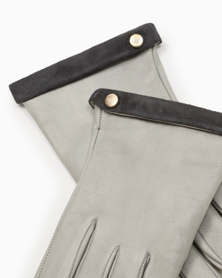 Armani Guantes De Napa Con Borde De Ante
