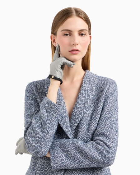 Armani Guantes De Napa Con Borde De Ante