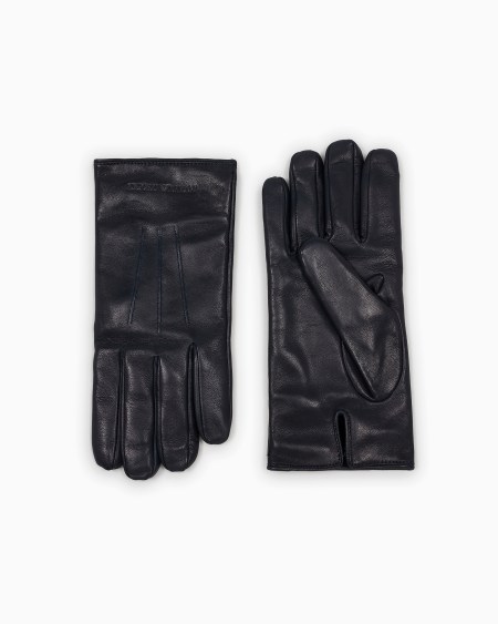 Armani Guantes de napa de cordero con baguette