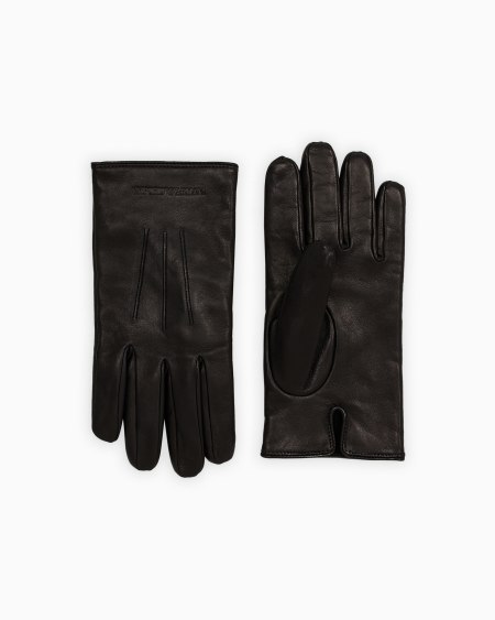Armani Guantes de napa de cordero con baguette