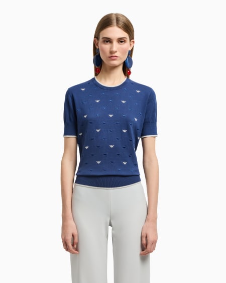 Armani Jersey Con Bordado Integral De Microáguilas