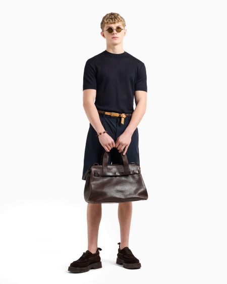 Armani Jersey Con Microfantasía En Tejido Jacquard