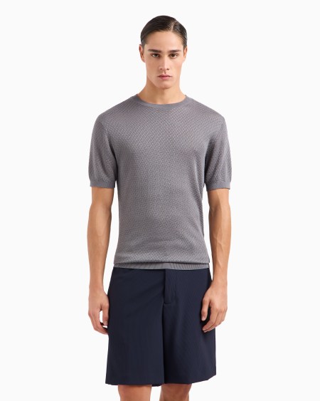 Armani Jersey Con Microfantasía En Tejido Jacquard