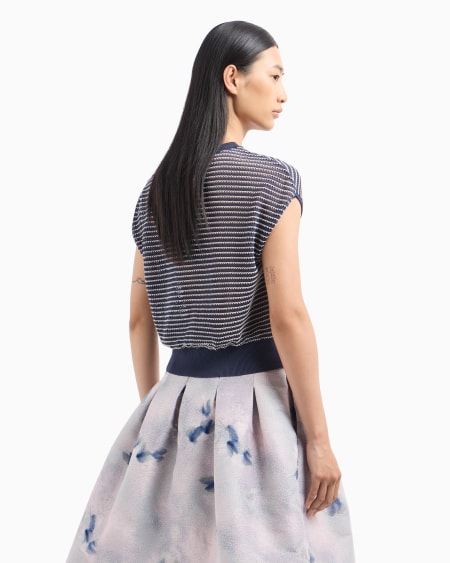 Armani Jersey Con Trama Calada Efecto Rayas