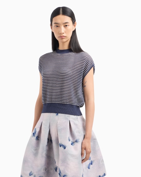 Armani Jersey Con Trama Calada Efecto Rayas