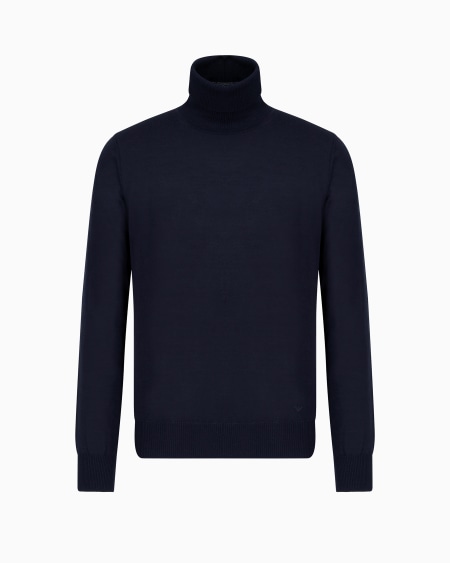 Armani Jersey de cuello alto de pura lana virgen