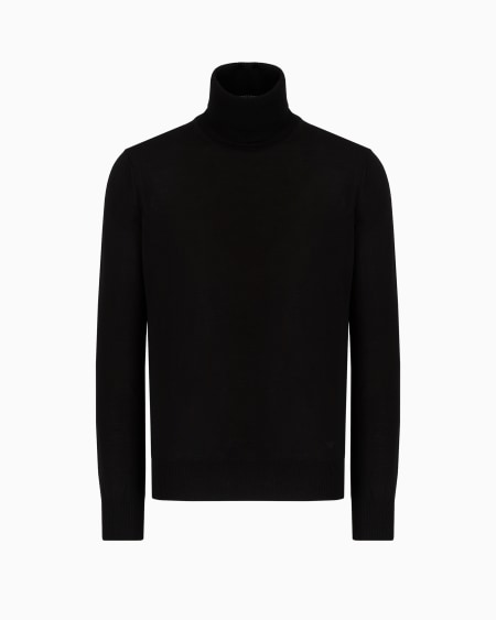 Armani Jersey de cuello alto de pura lana virgen