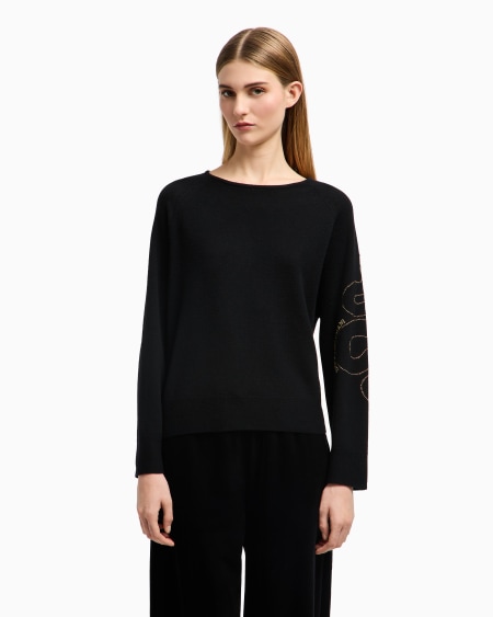 Armani Jersey De Lana Virgen Con Bordado