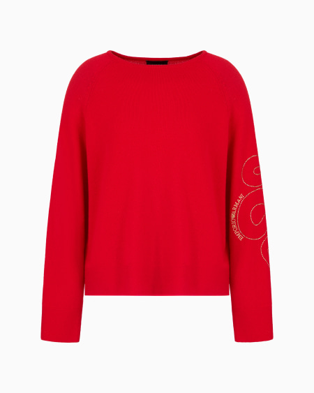 Armani Jersey De Lana Virgen Con Bordado