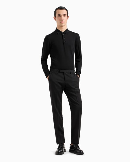 Armani Jersey De Lana Virgen Con Cuello De Polo