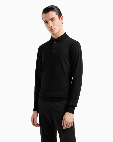 Armani Jersey De Lana Virgen Con Cuello De Polo