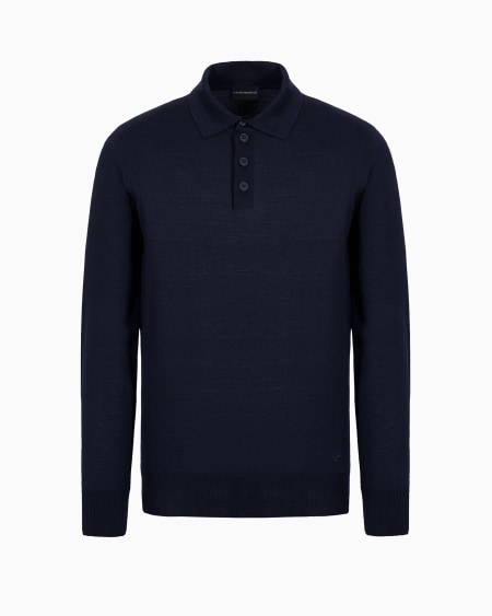 Armani Jersey de lana virgen con cuello de polo