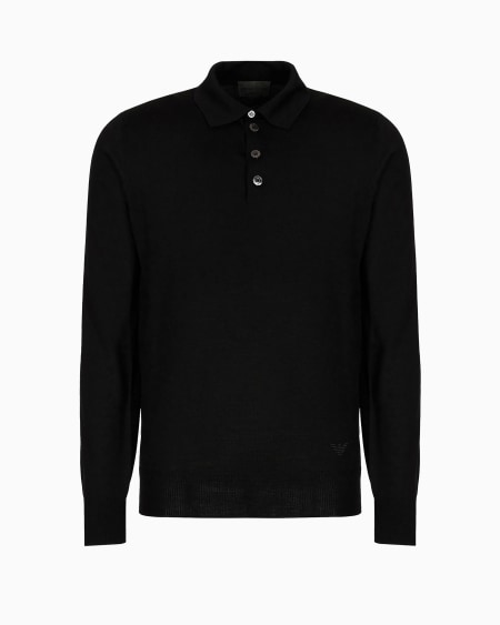Armani Jersey de lana virgen con cuello de polo