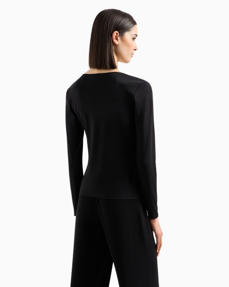 Armani Jersey De Punto Elástico Con Escote De Pico