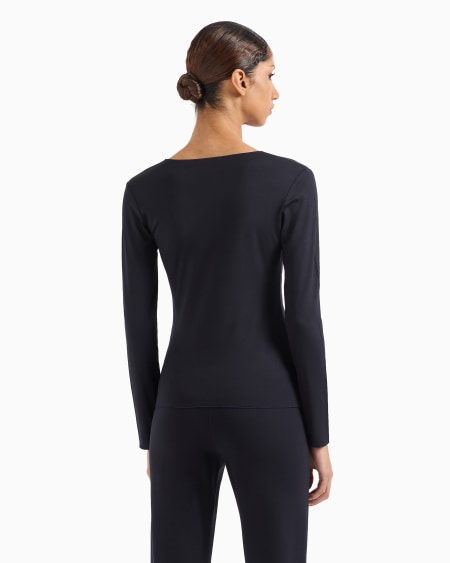 Armani Jersey De Punto Elástico Con Escote De Pico