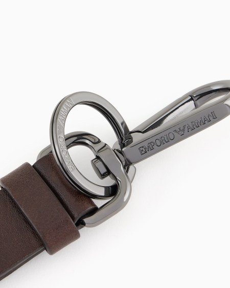 Armani Llavero De Piel Con Detalle Metálico