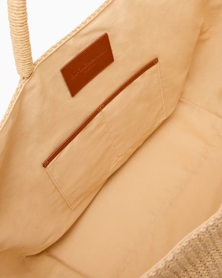 Armani Maxibolso Shopper De Rafia Trenzada