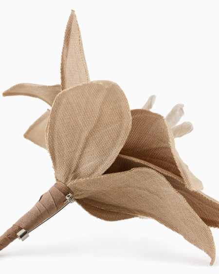 Armani Maxibroche De Tela Con Forma De Lirio