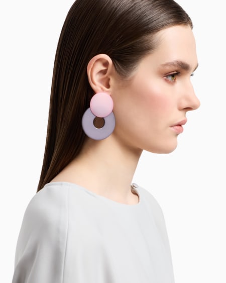 Armani Maxipendientes De Doble Aro Bicolor