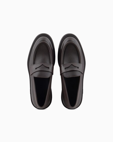 Armani Mocasines De Cuero Plena Flor