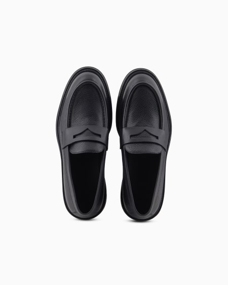 Armani Mocasines De Cuero Plena Flor