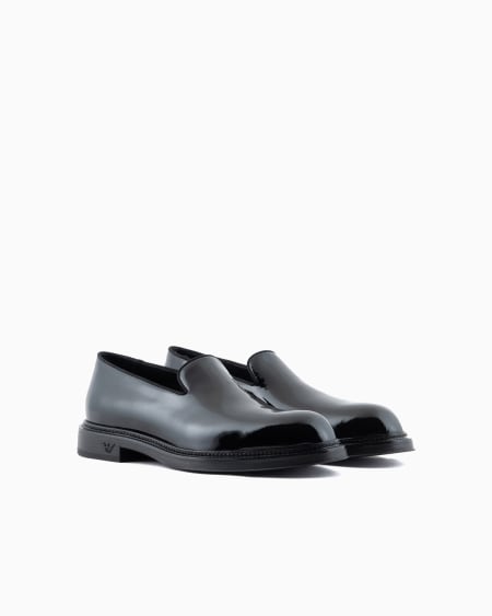 Armani Mocasines Tipo Slipper De Charol