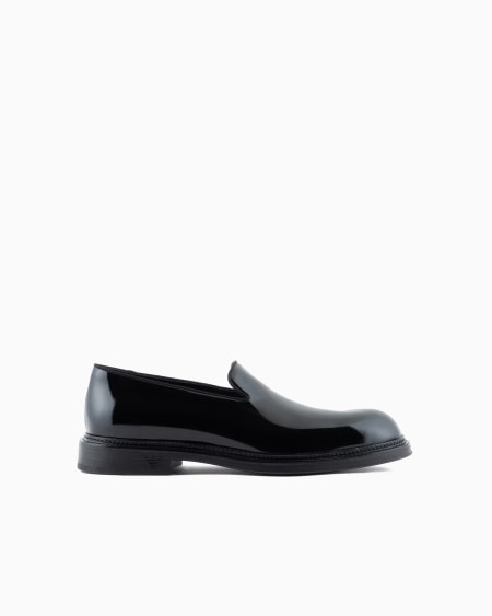 Armani Mocasines Tipo Slipper De Charol
