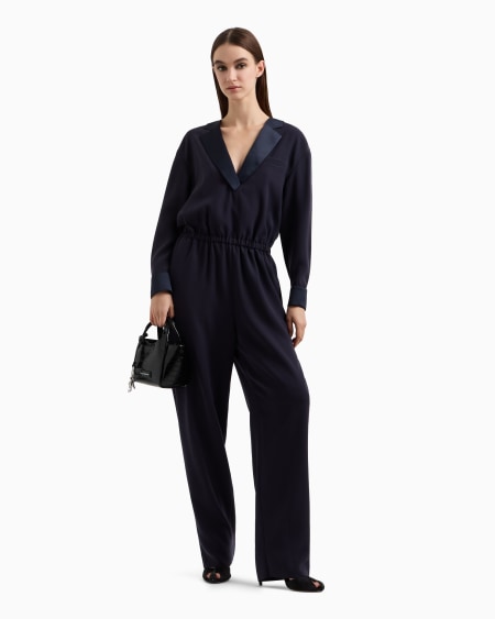 Armani Mono De Cady Técnico Con Solapas De Raso