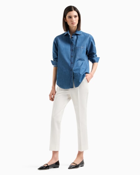 Armani Pantalones 7/8 De Gabardina Elástica