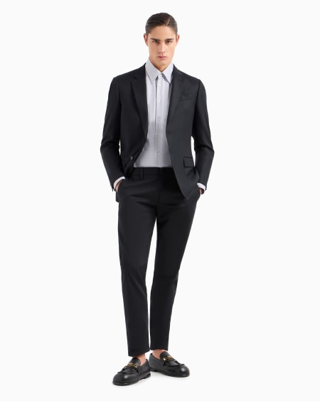 Armani Pantalones Chinos De Cómoda Gabardina