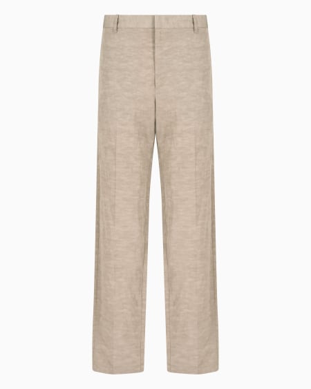 Armani Pantalones chinos de mezcla de lino
