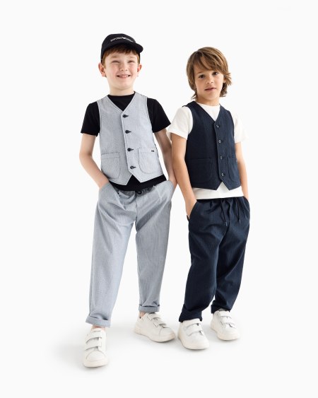 Armani Pantalones Con Motivo A Rayas Finas